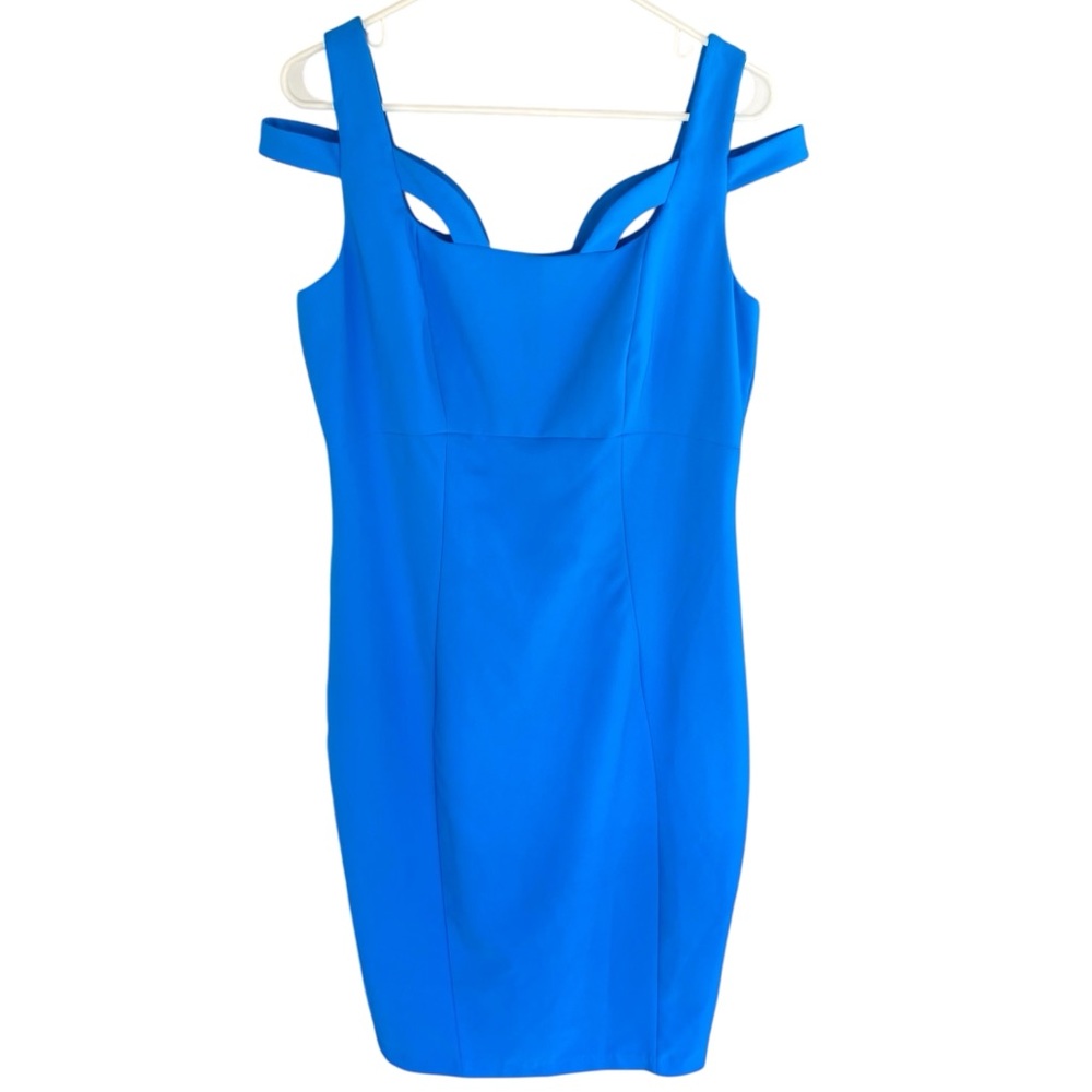 JAX Black Label Dress Cold Shoulder Back Zipper Royal Blue Women Size 12